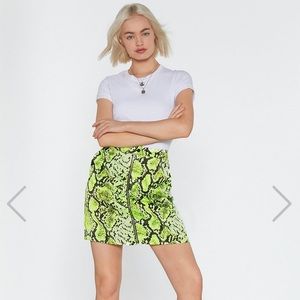 Snake Zip Through Mini Skirt